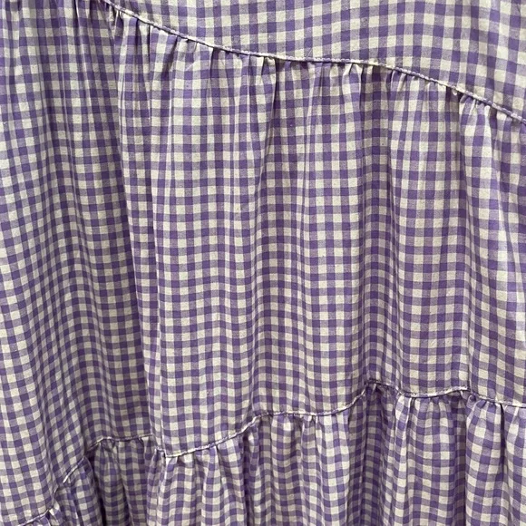 Things Between Purple Gingham Tiered Maxi Dress - Picture 5 of 7